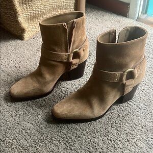 Paige womens Tan Suede Ankle Boots